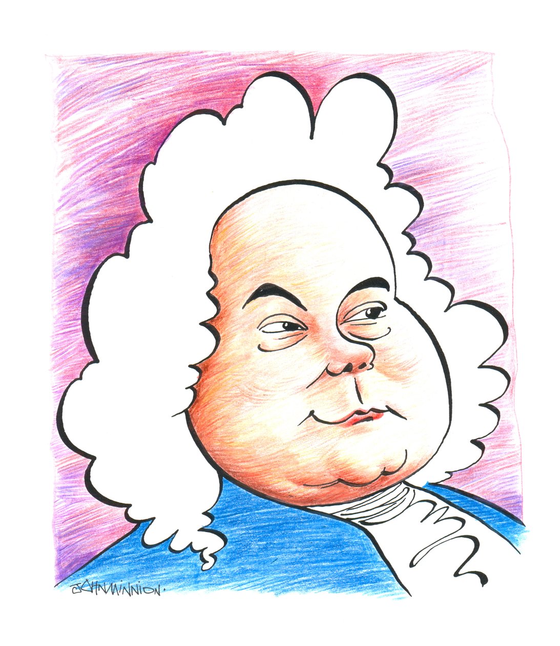 Georg Friedrich - George Frideric Handel - caricatura del compositor alemán (más tarde inglés) John Minnion de John Minnion