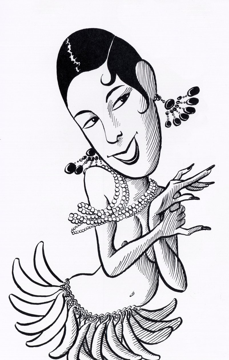 Josephine Baker, caricatura de John Minnion