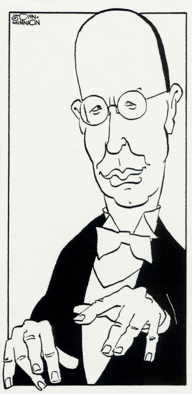 Prokofiev con las manos sobre el teclado por John Minnion de John Minnion