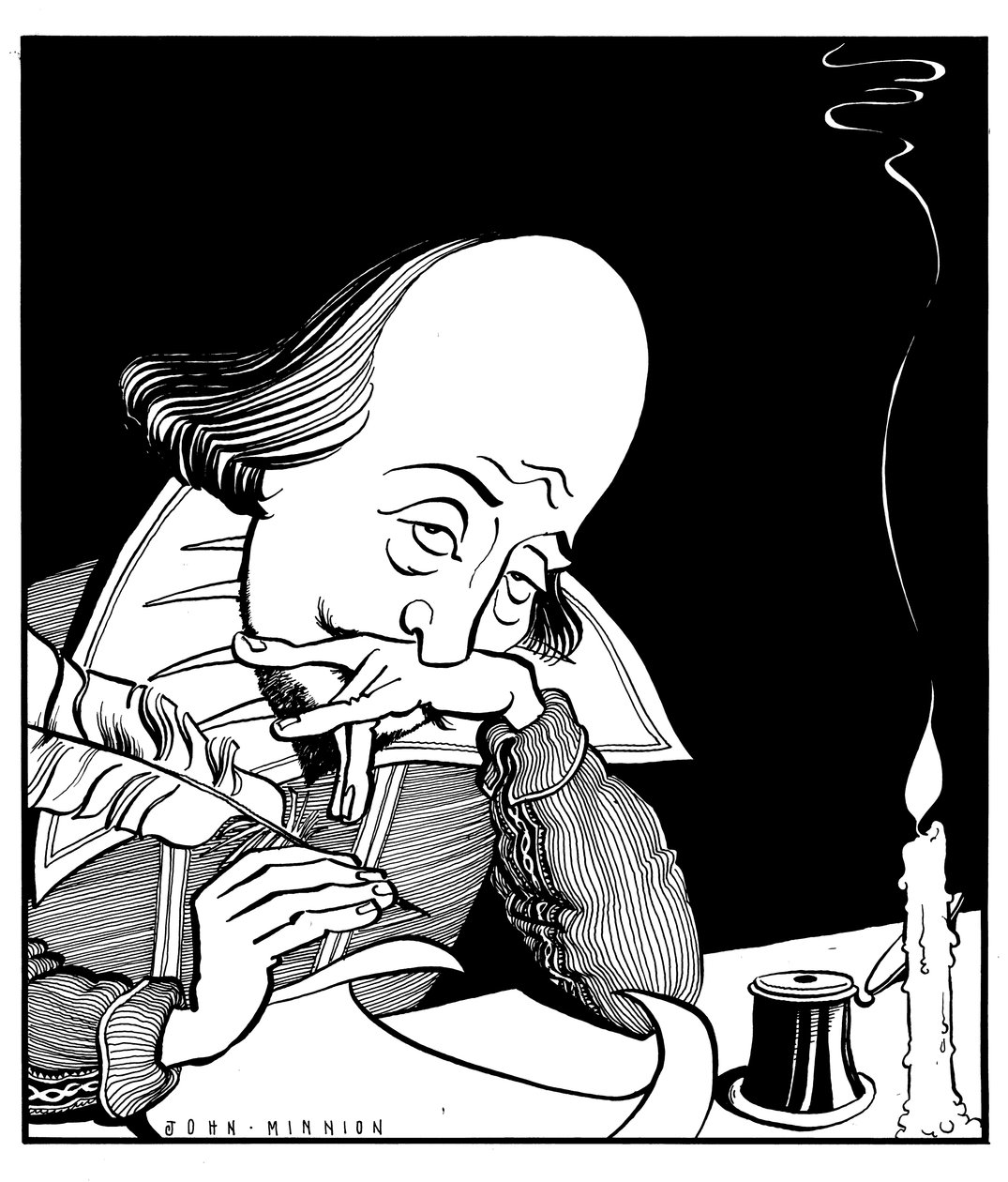 William Shakespeare escribiendo una obra de John Minnion de John Minnion
