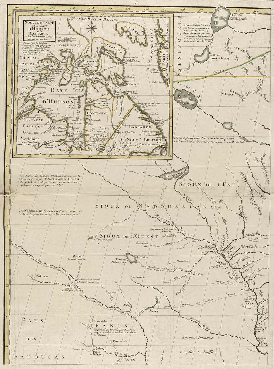 Mapa de los dominios británicos y franceses en América, 1756 de John Mitchell