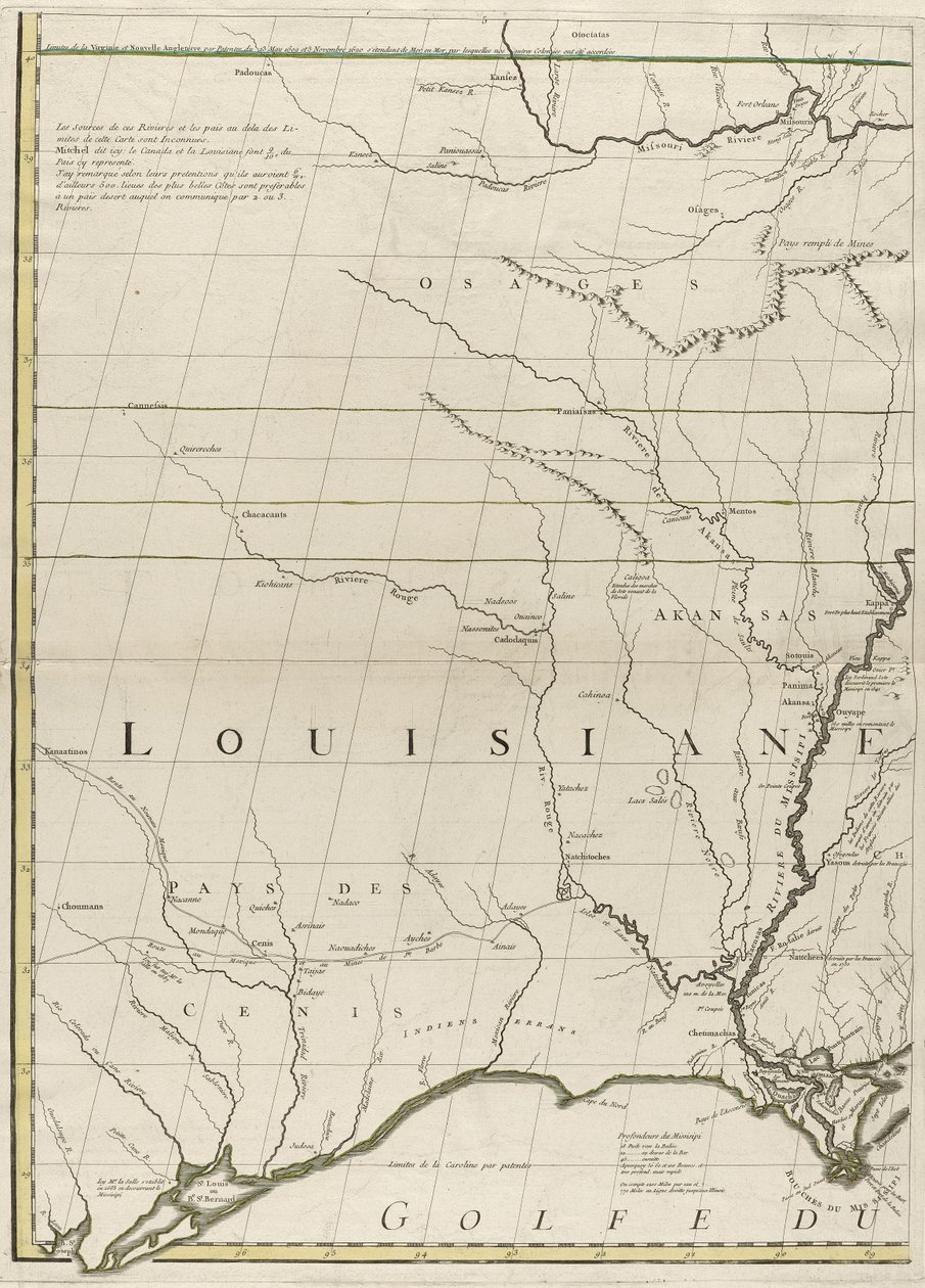 Mapa de los dominios británicos y franceses en América, 1756 de John Mitchell