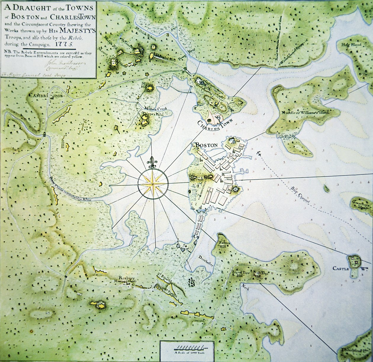 Mapa de Boston y Charlestown de John Montresor