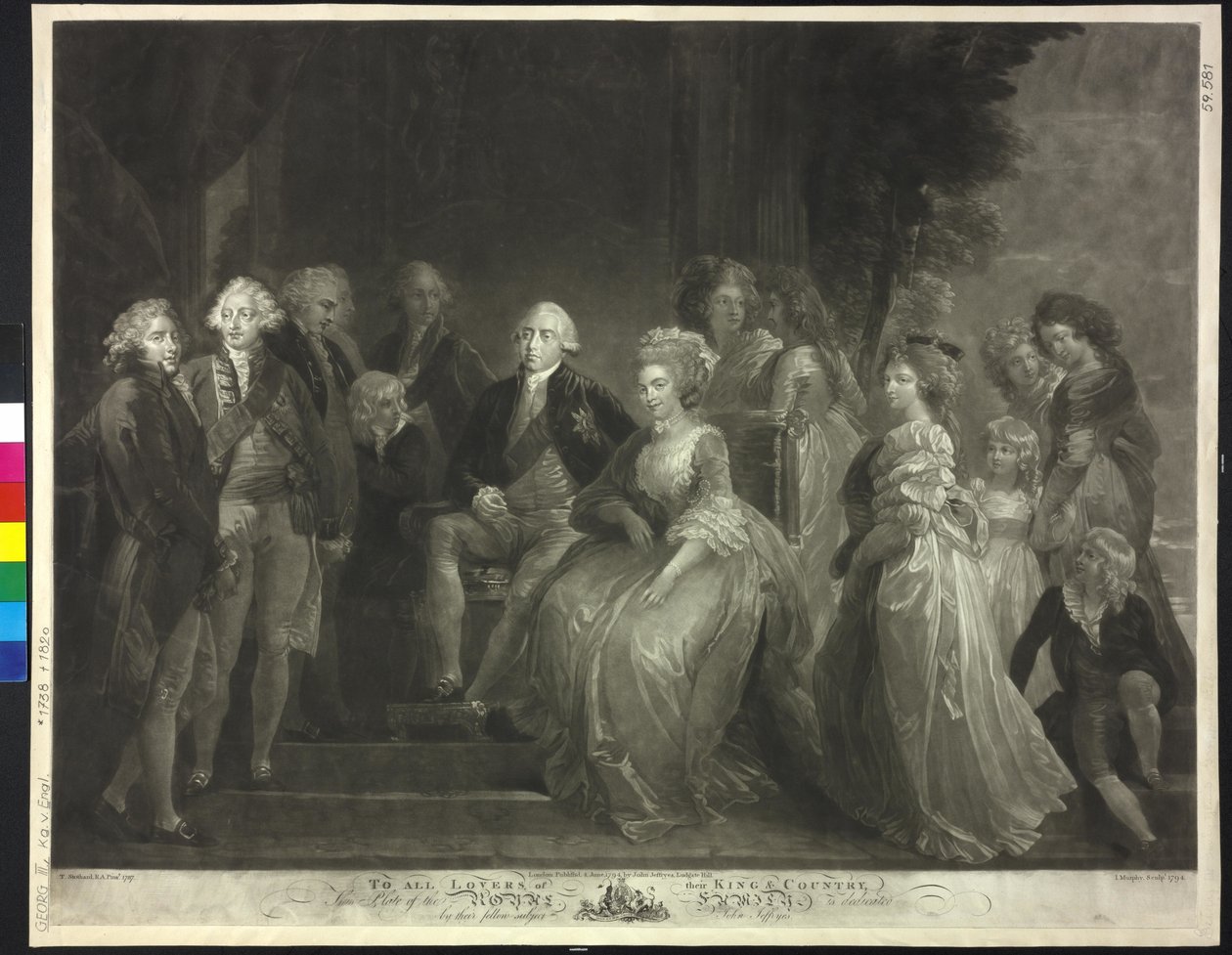 Rey de Inglaterra con su mujer y sus hijos Jorge III de John Murphy