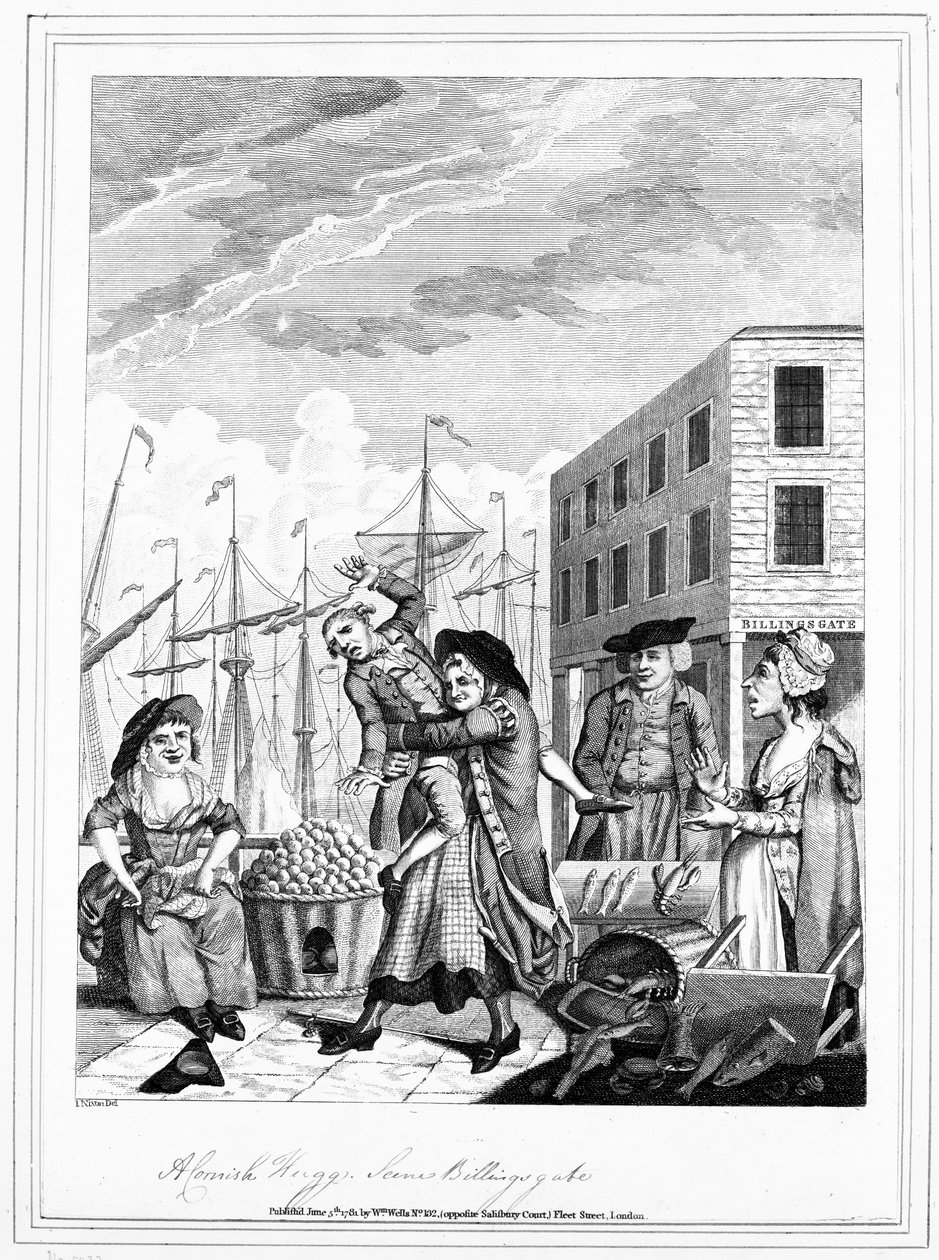 Un Abrazo de Cornualles en Billingsgate, 1781 de John Nixon