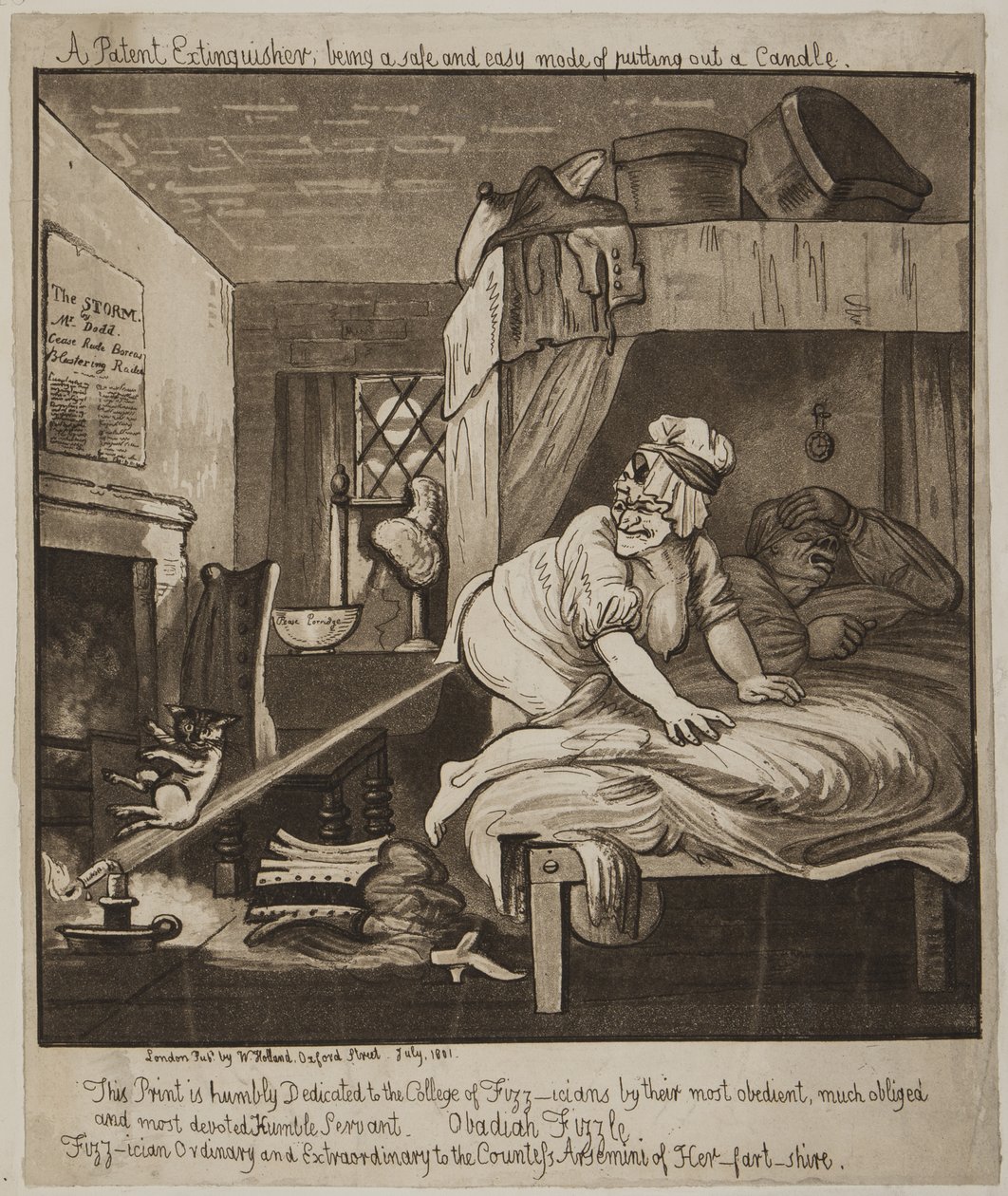Un extintor de patente, siendo un modo seguro y fácil de apagar una vela, 1801 de John Nixon