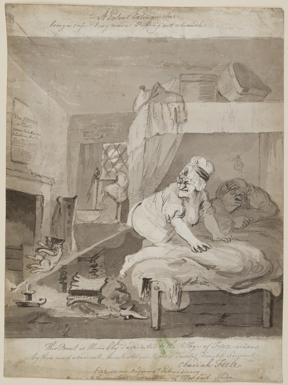 Un extintor de patente, siendo un modo seguro y fácil de apagar una vela, 1801 de John Nixon