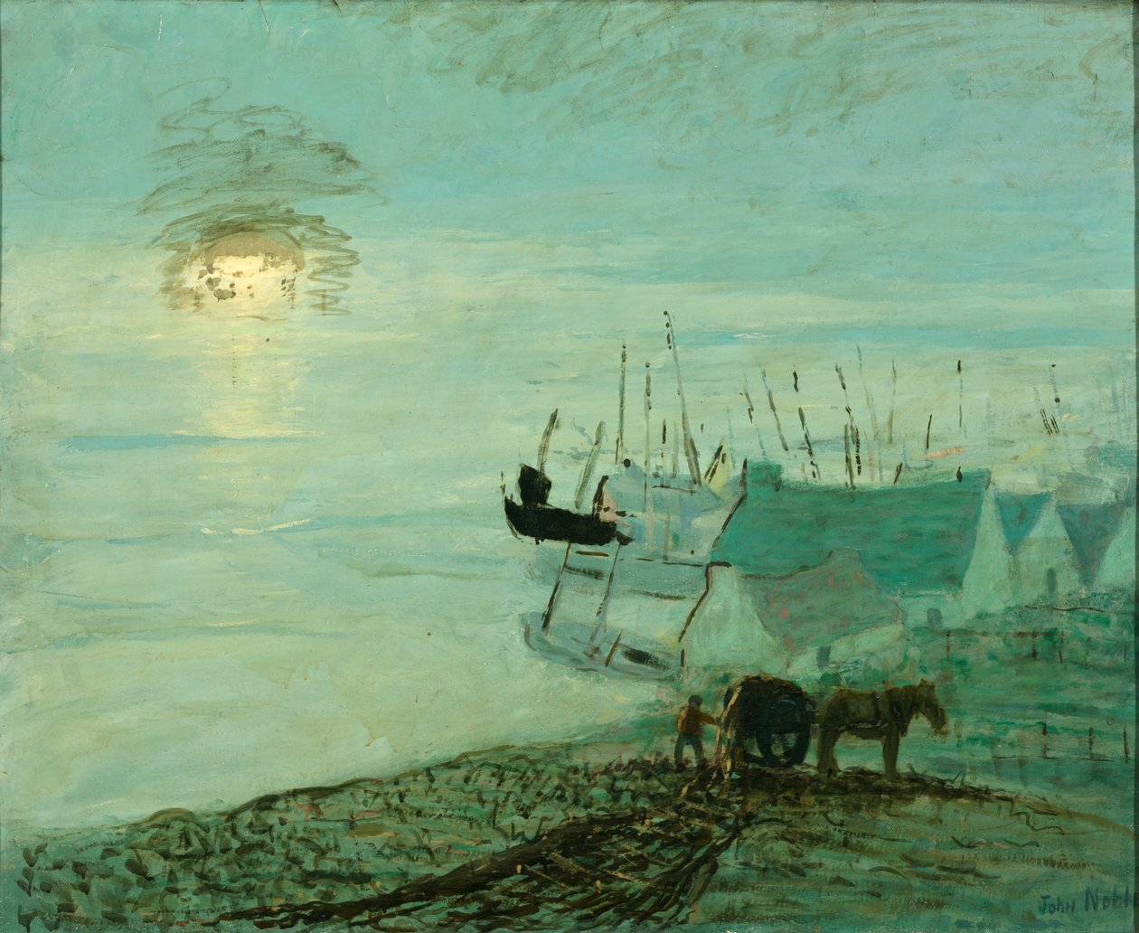 Escena de playa, ca. 1910 de John Noble