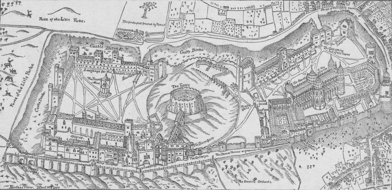Vista de Windsor Castle de Norden, 1607, 1895 de John Norden