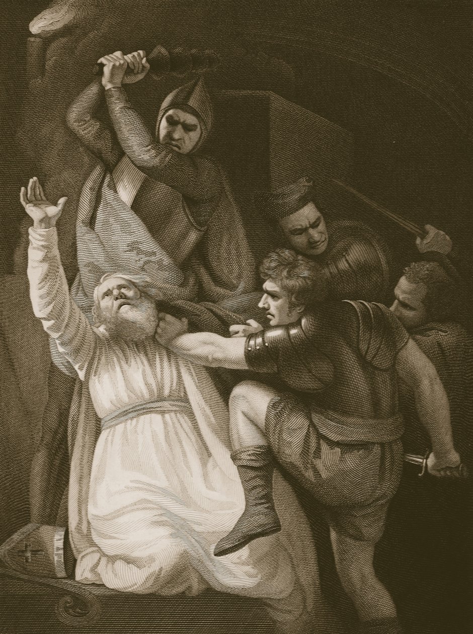 La Muerte de Becket, grabado por J.Stowe, ilustración de 