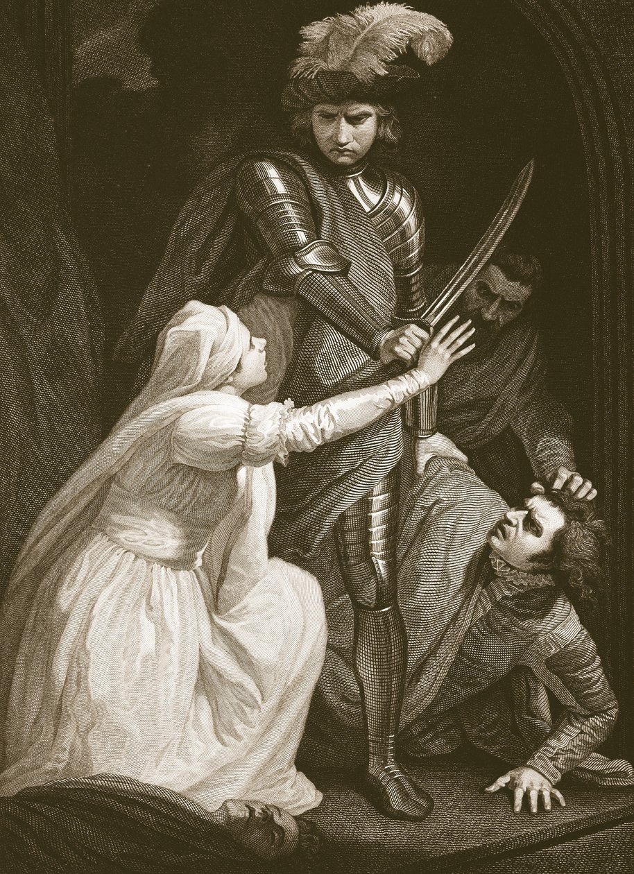 La captura de Mortimer, grabado por J. Fittler, ilustración de 