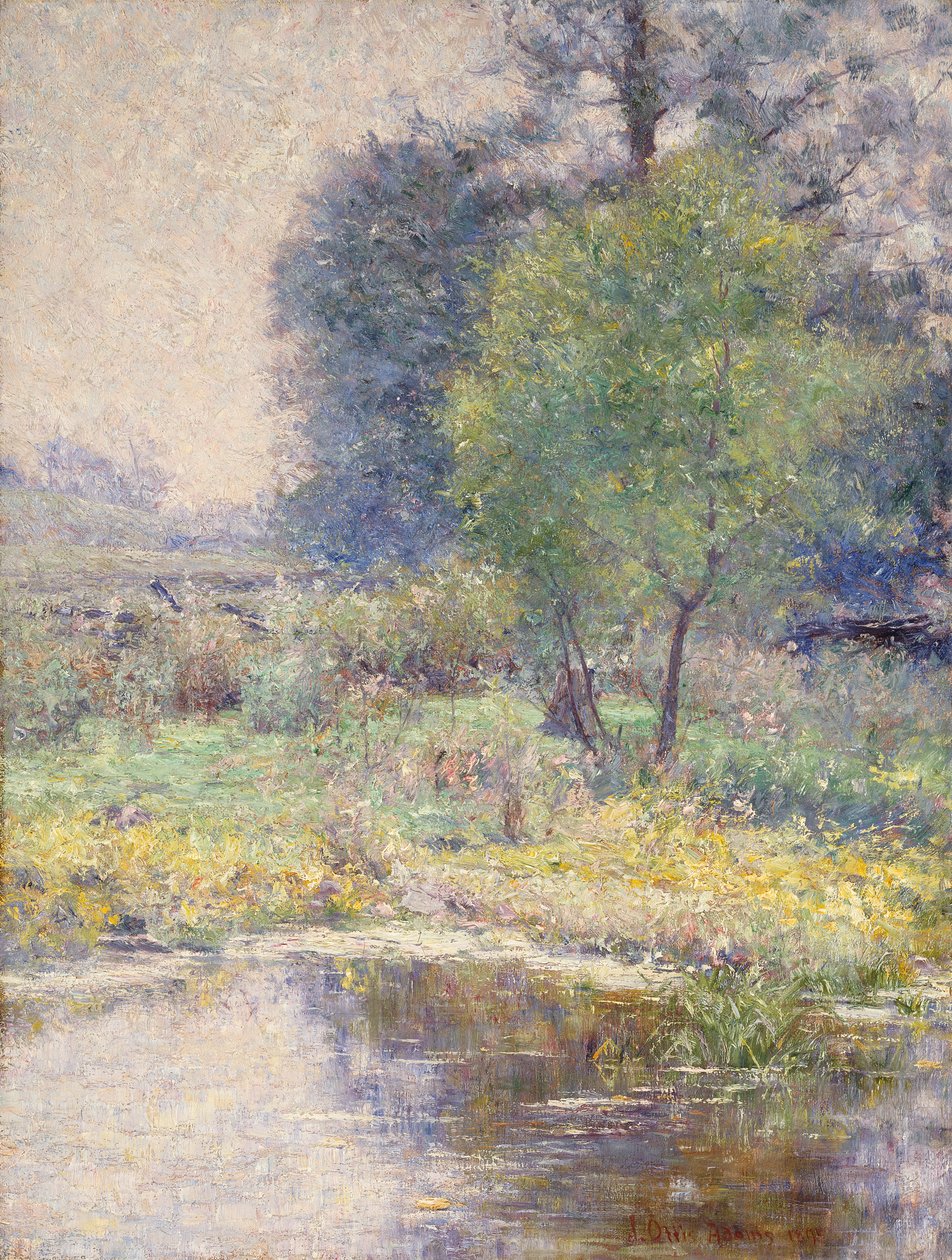 Paisaje de primavera (óleo sobre lienzo) de John Otis Adams