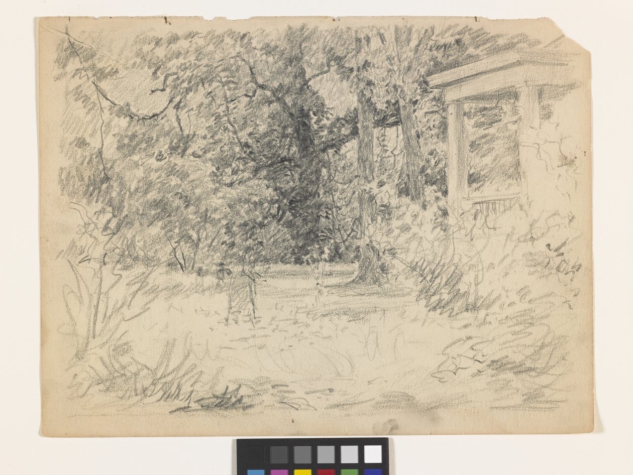 Estudio para Winifred en el Hermitage (lápiz sobre papel blanco) de John Otis Adams