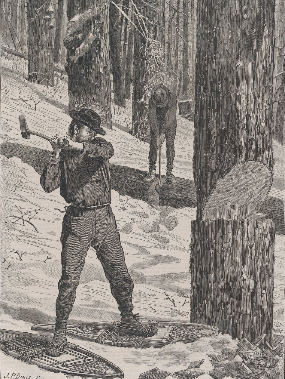 Explotación forestal en invierno, Every Saturday, Vol. II, Nueva Serie, 28 de enero de 1871 de John Parker Davis