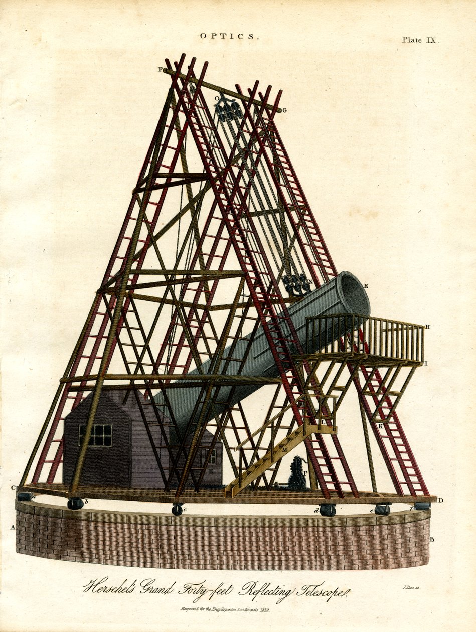 El gran telescopio reflector de cuarenta pies de Herschel de John Pass