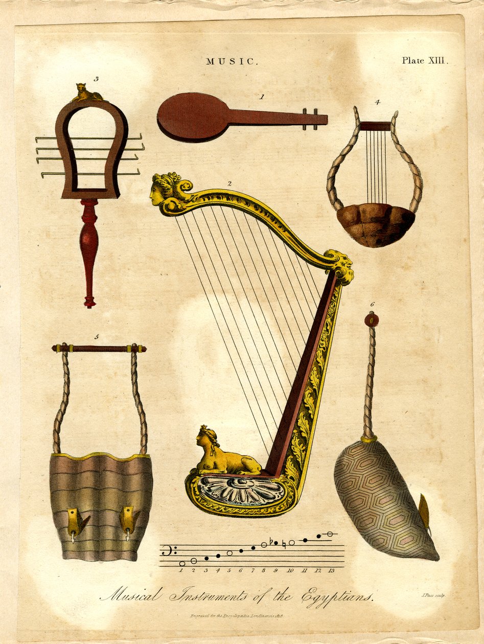 Instrumentos musicales de los egipcios de John Pass