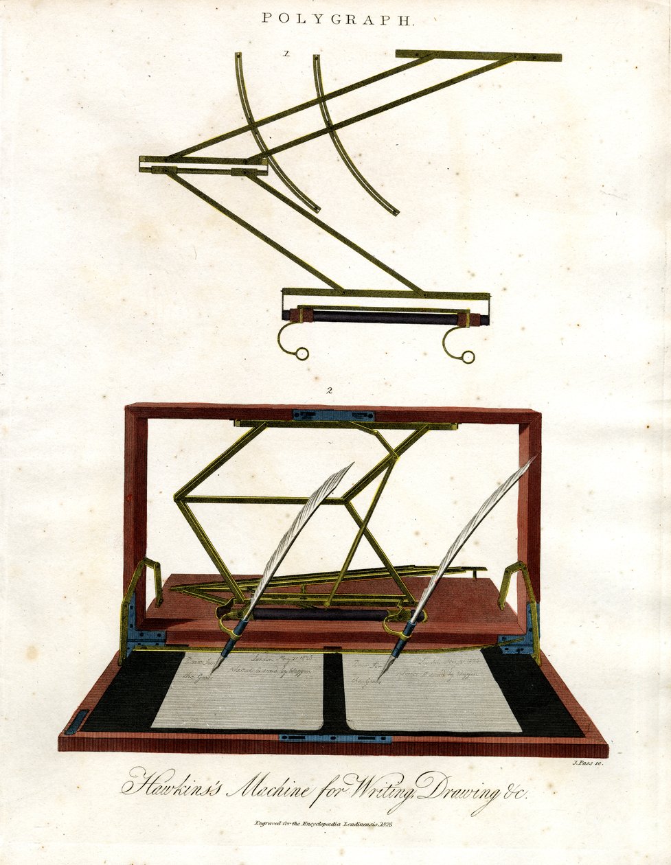 Polígrafo - Máquina Hawkins para escribir dibujar c. de John Pass