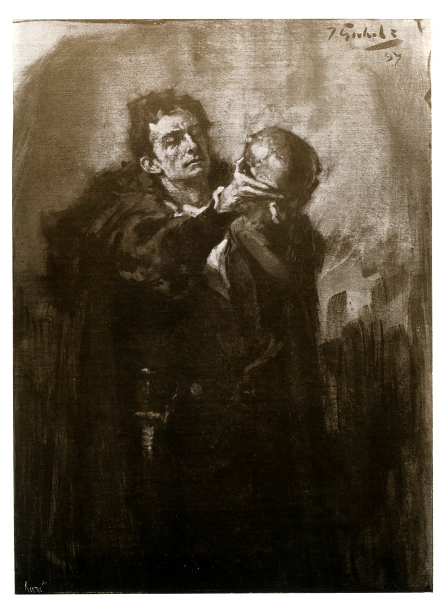 Forbes-Robertson como Hamlet, finales del siglo XIX de John Percival Gulich