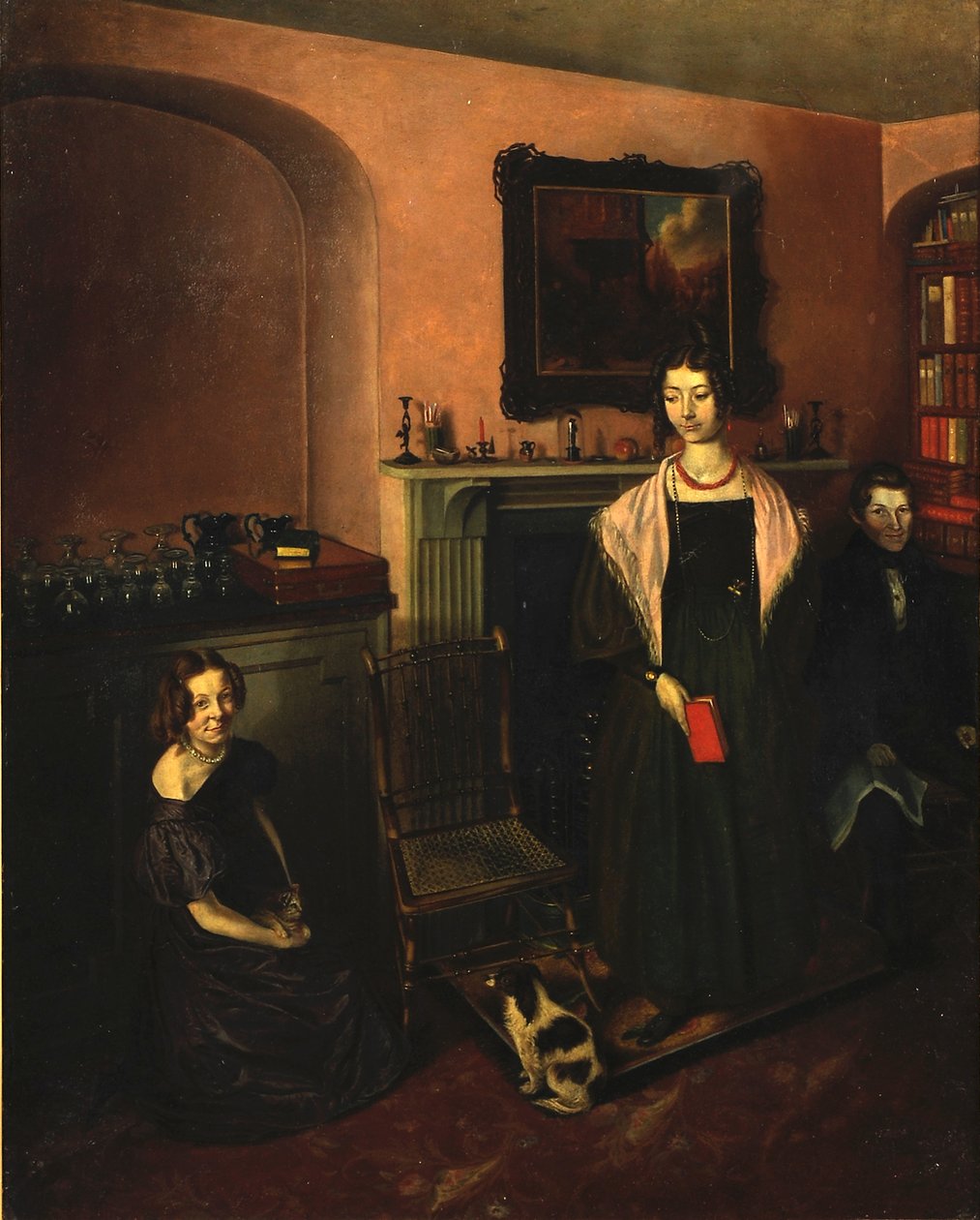 Junto al Fuego en el Hogar Familiar con tres miembros de la Familia, 1830-35 de John Petherick