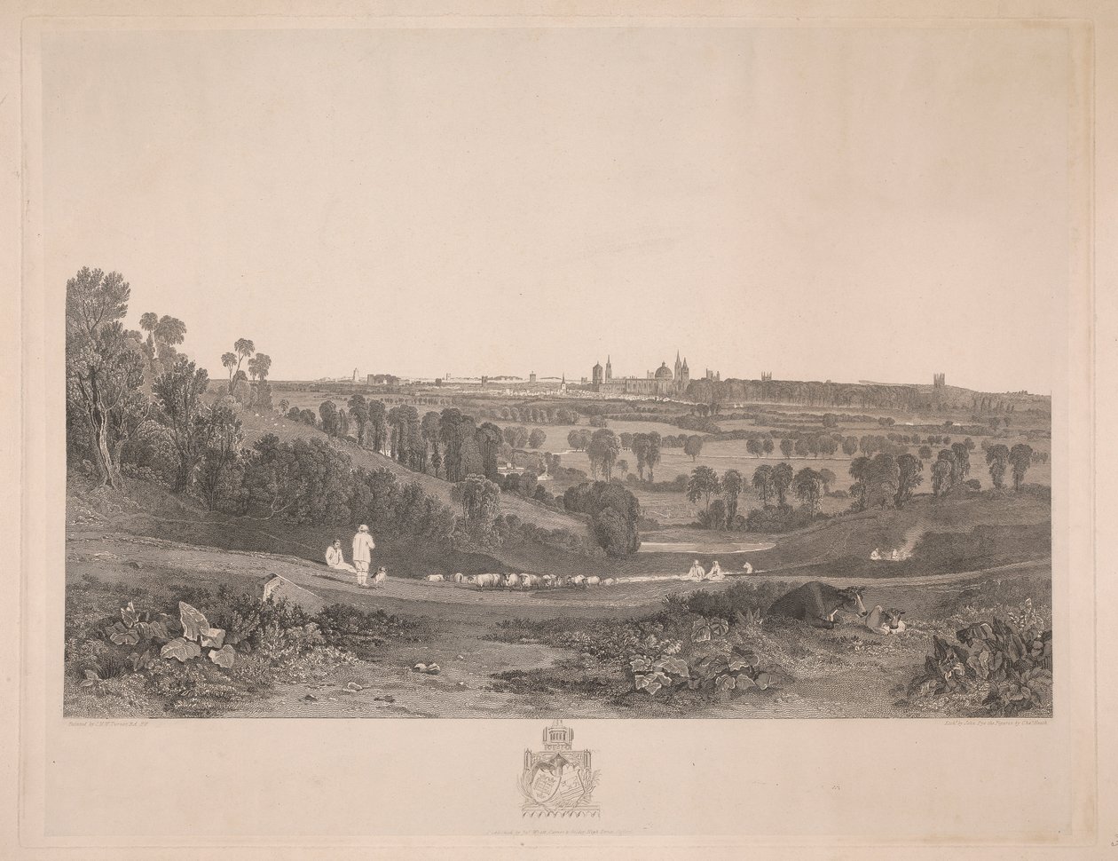 Vista de Oxford desde la carretera de Abingdon de John Pye