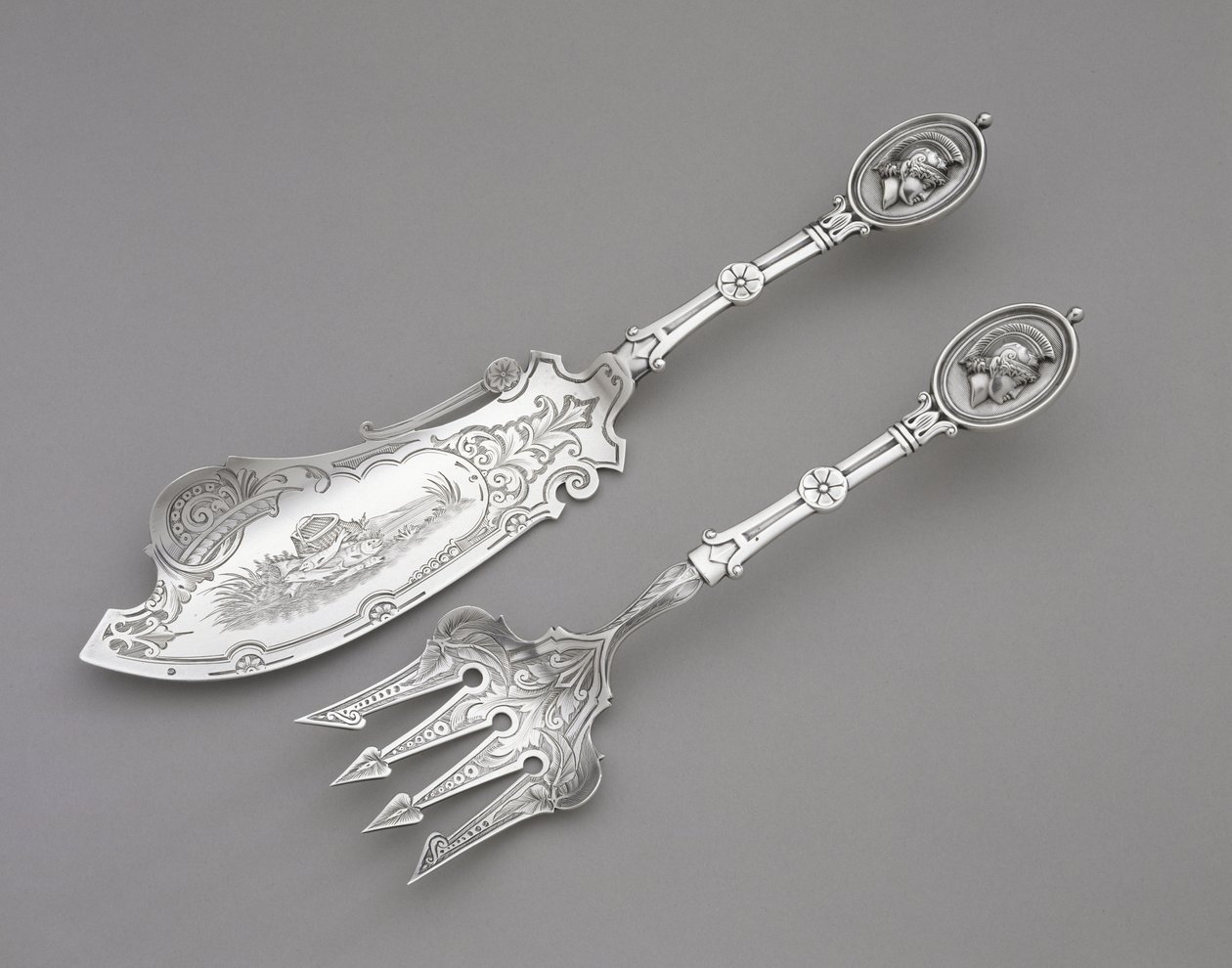 Tenedor y cuchillo para pescado, c. 1862-1870 de John R. Wendt