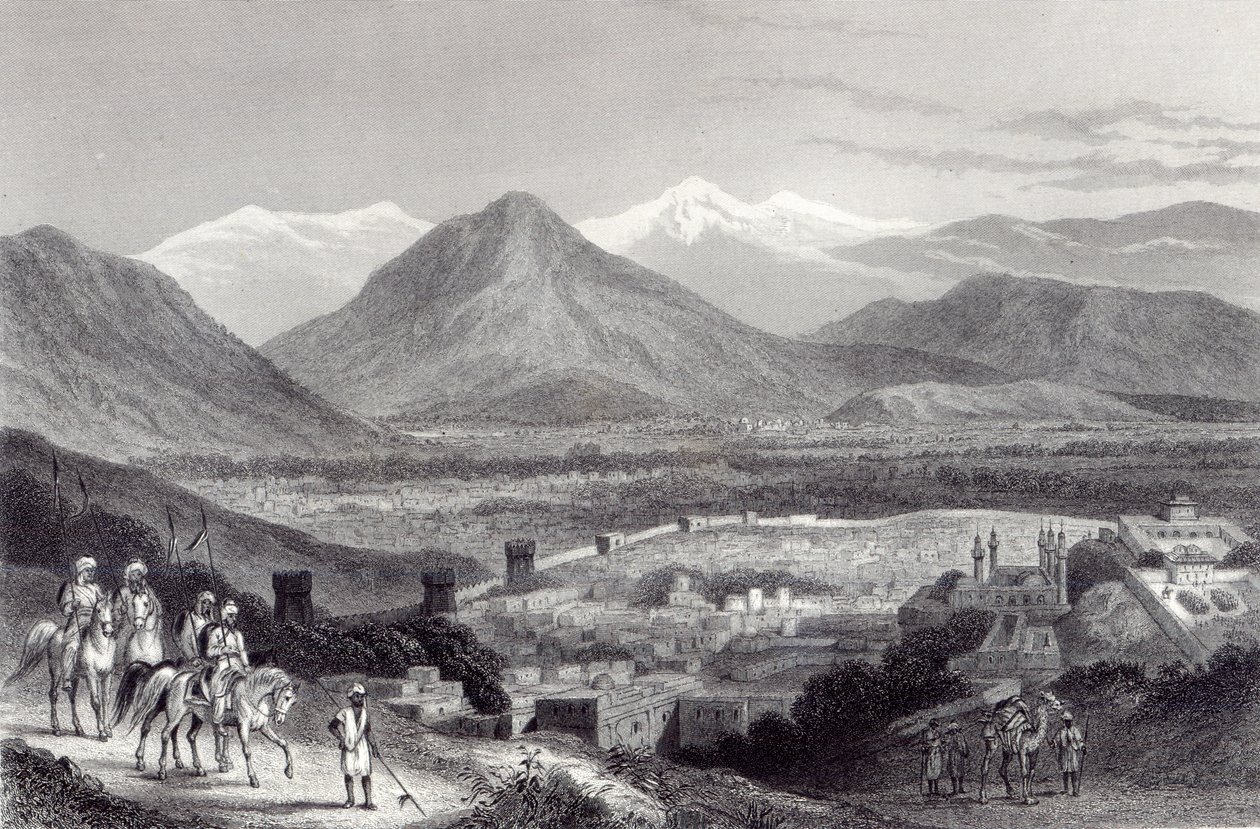 Cabul desde el Bala Hissar, grabado por J. Stephenson, c.1870 de John Ramage