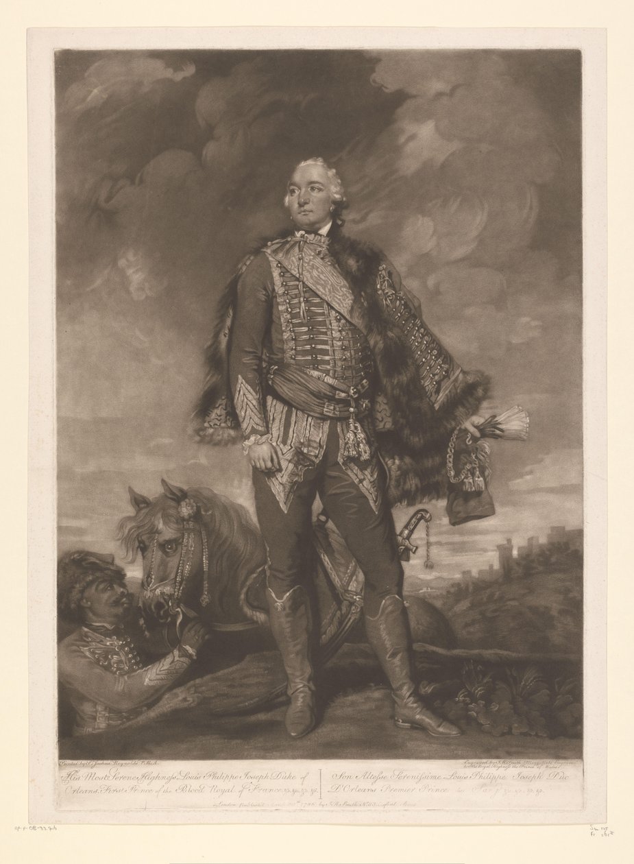 Retrato de Luis Felipe II de Orleans Su Alteza Serenísima Luis Felipe José Duque de Orleans (...) (título sobre objeto) de John Raphael Smith