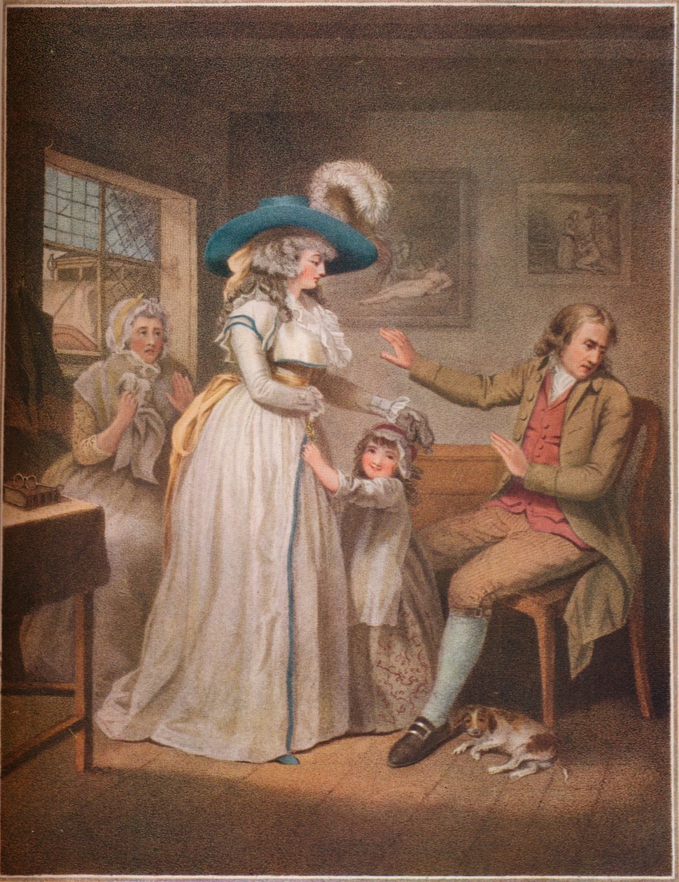 El padre virtuoso. Laetitia se esfuerza en vano por reconciliar a sus padres, 1789 de John Raphael Smith