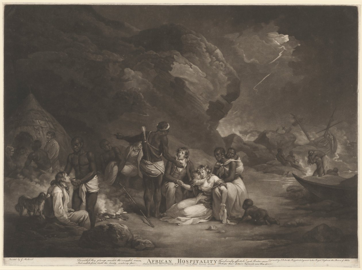 Hospitalidad africana de John Raphael Smith after George Morland