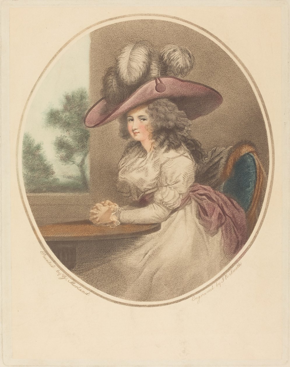 Anne Ward Morland (Delia en la ciudad) de John Raphael Smith after George Morland