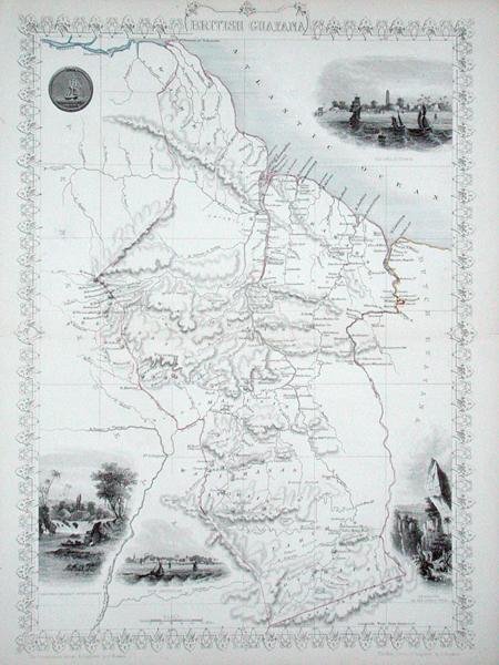 Guayana Británica, de una Serie de Mapas del Mundo publicada por John Tallis & Co., Nueva York y Londres de John Rapkin