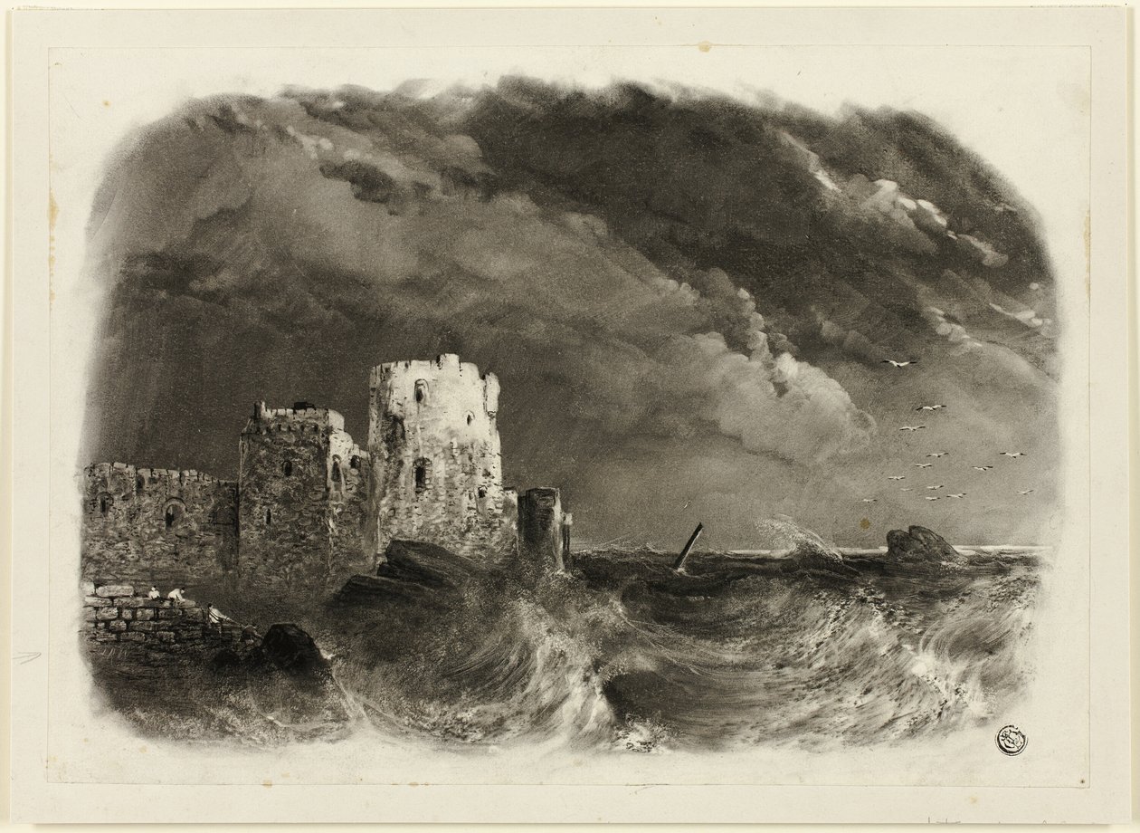 Castillo en ruinas junto al mar de John Rawson Walker