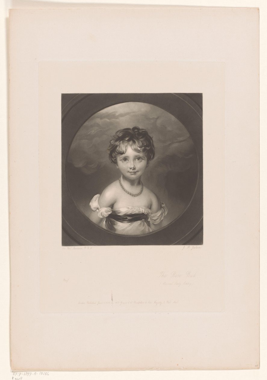 Portret de Emily Ashley-Cooper The Rose Bud / (Present Lady Ashley) (título sobre el objeto) de John Richardson Jackson