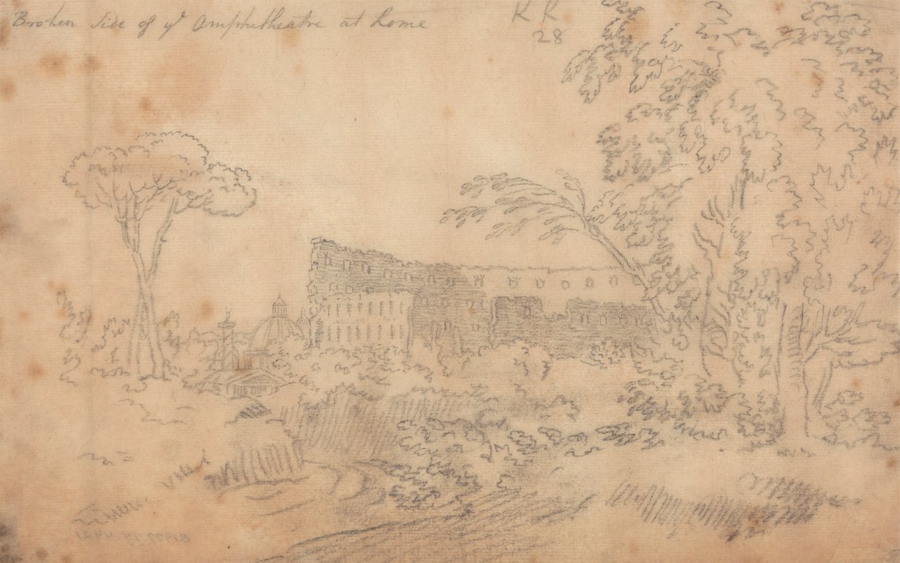Lado roto del Anfiteatro de Roma de John Robert Cozens