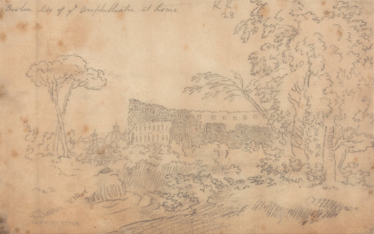Lado roto del Anfiteatro de Roma de John Robert Cozens