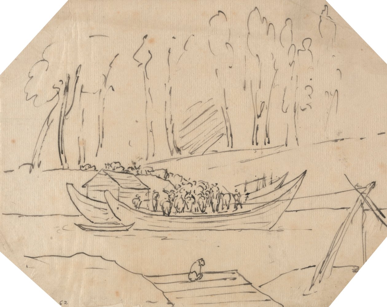 Ganado en un barco de John Robert Cozens