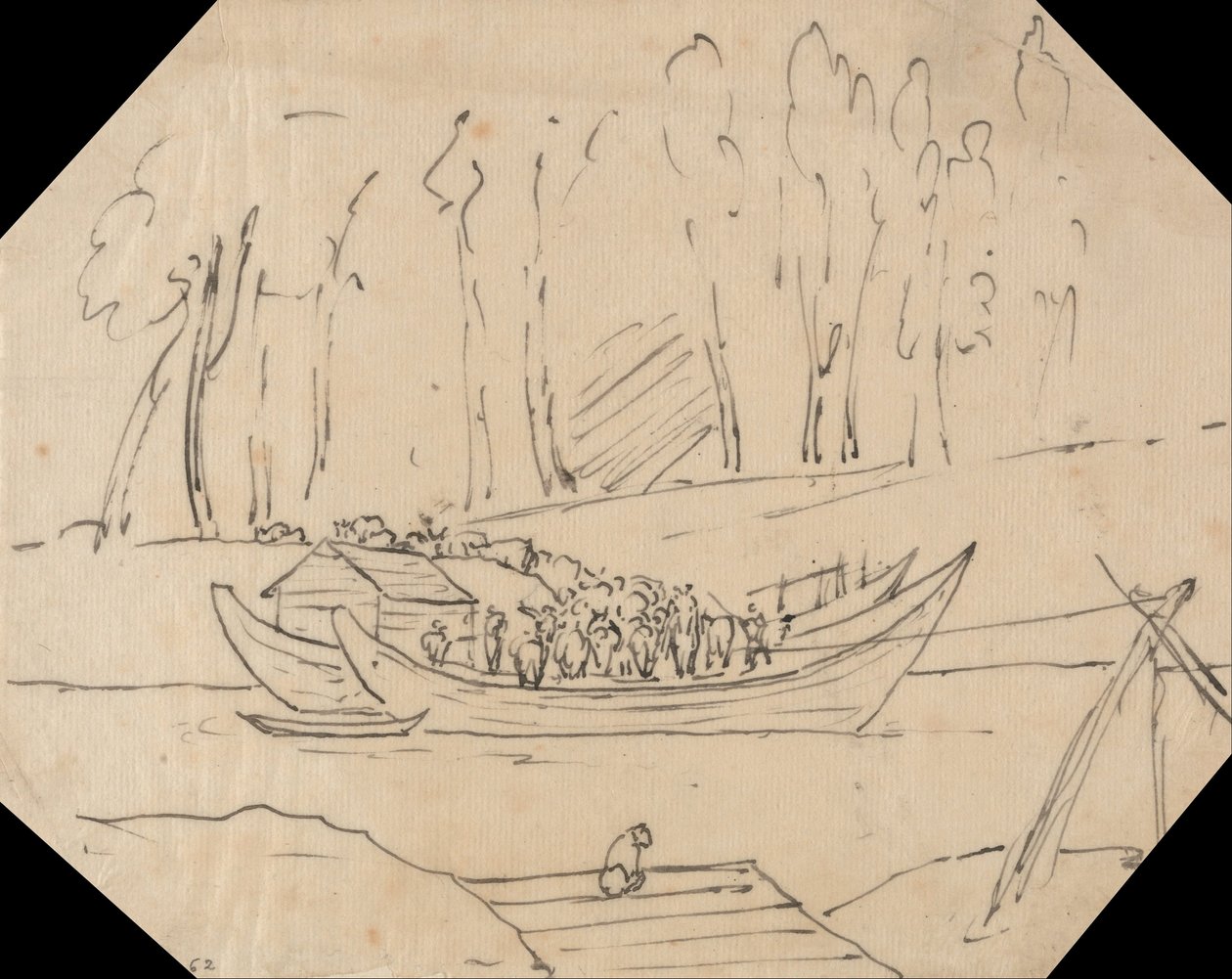 Ganado en un barco de John Robert Cozens