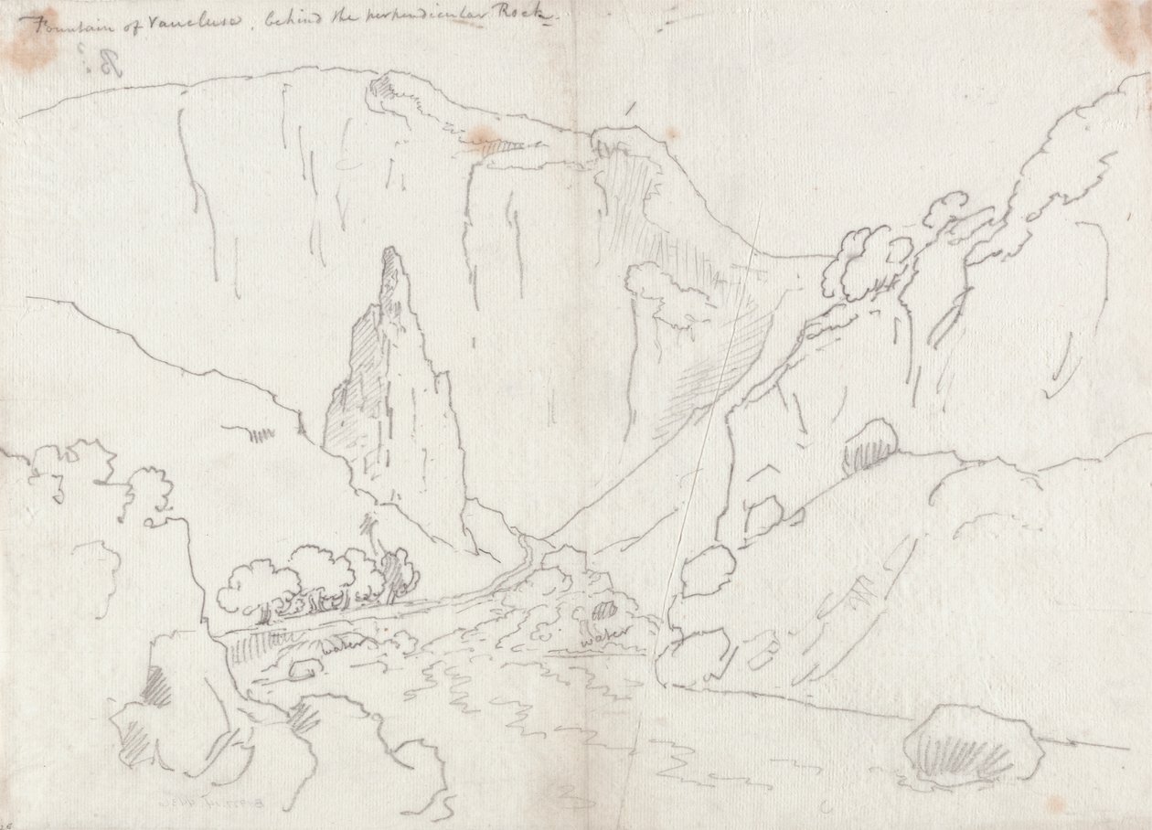 Fuente de Vaucluse, detrás de la Roca Perpendicular de John Robert Cozens