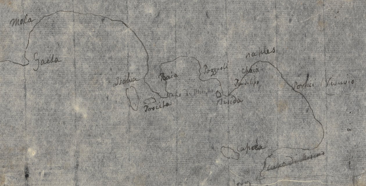 Mapa del Golfo de Nápoles de John Robert Cozens