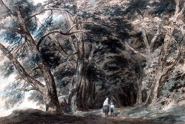 La Galleria di Sopra, sobre el lago Albano, Italia de John Robert Cozens