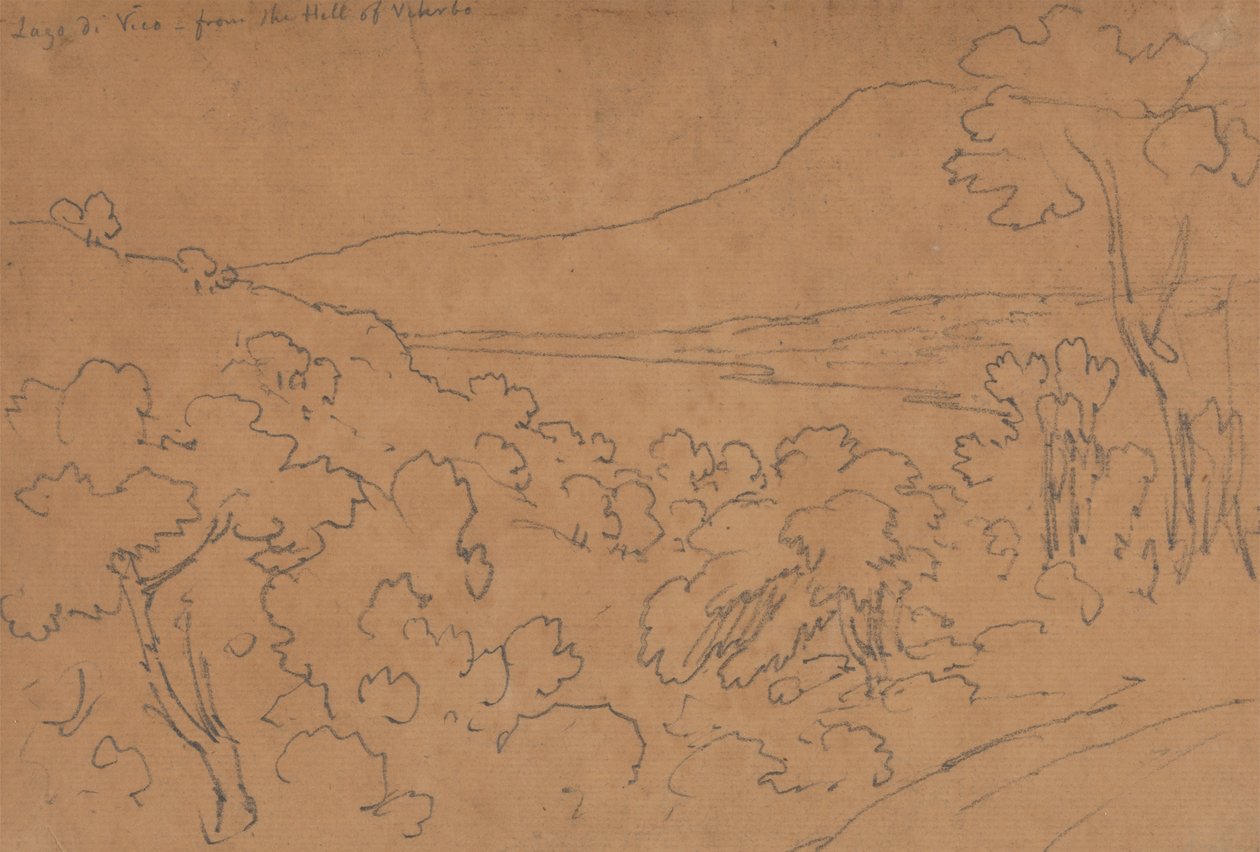 Lago di Vico desde la colina de Viterbo de John Robert Cozens