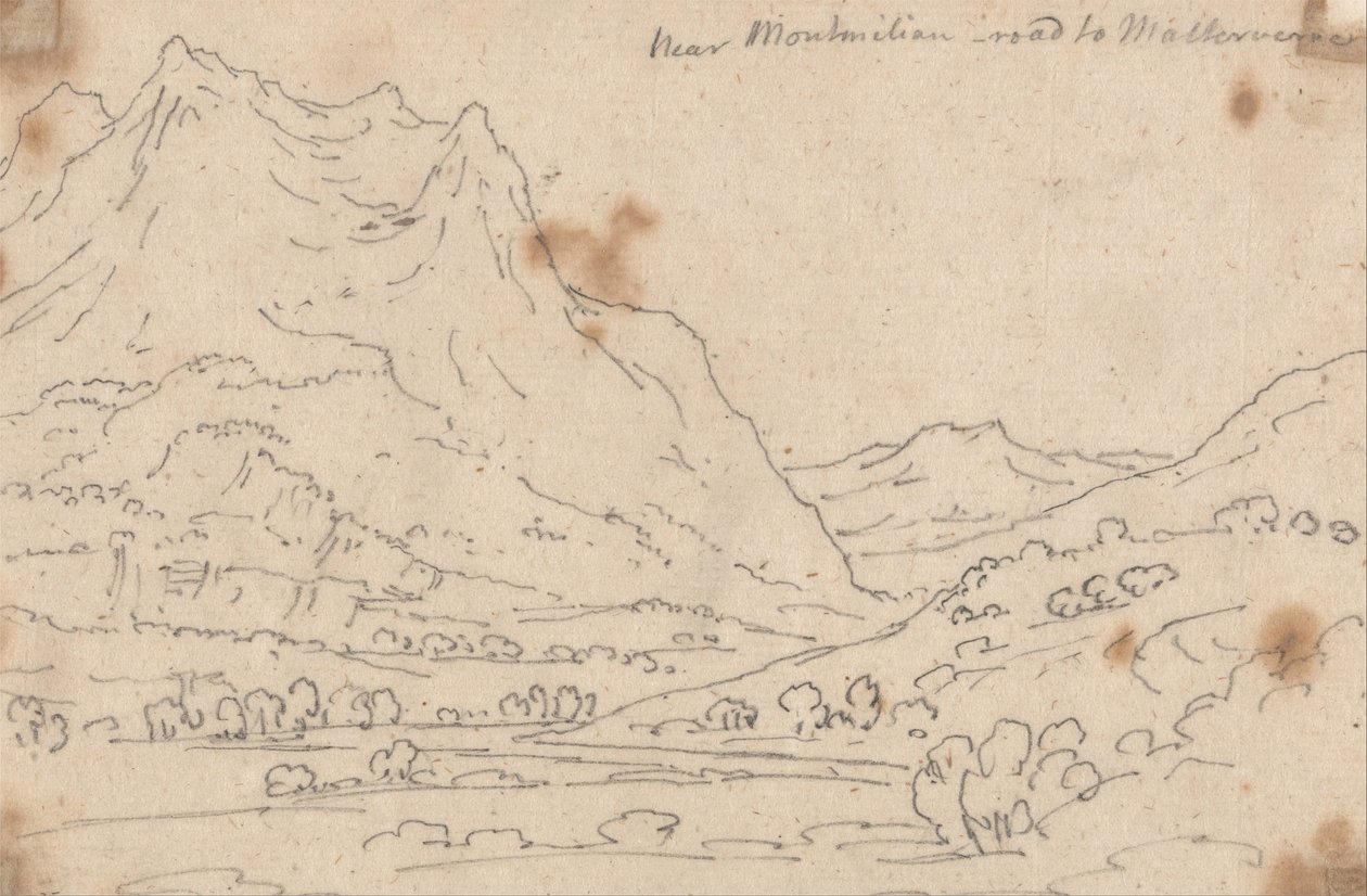 Cerca de Montmilian, camino de Malterverne de John Robert Cozens