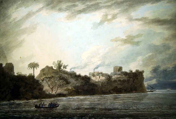 En la costa de Posillipo, cerca del punto, desde Montechiaro de John Robert Cozens
