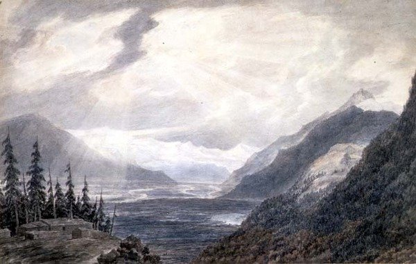 Pays de Valais, cerca del lago de Ginebra, c.1776 de John Robert Cozens
