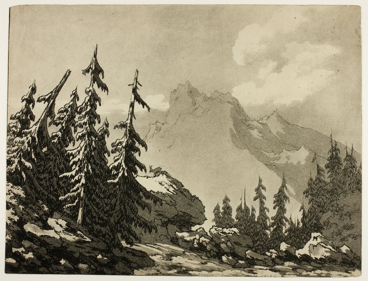 Pinos en las montañas de John Robert Cozens