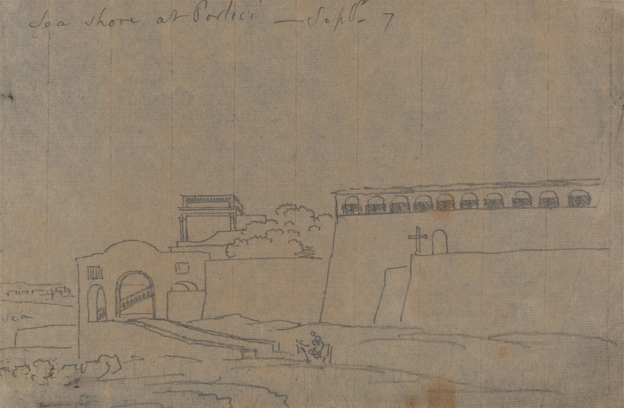 Orilla del mar en Portici, 7 de septiembre de John Robert Cozens
