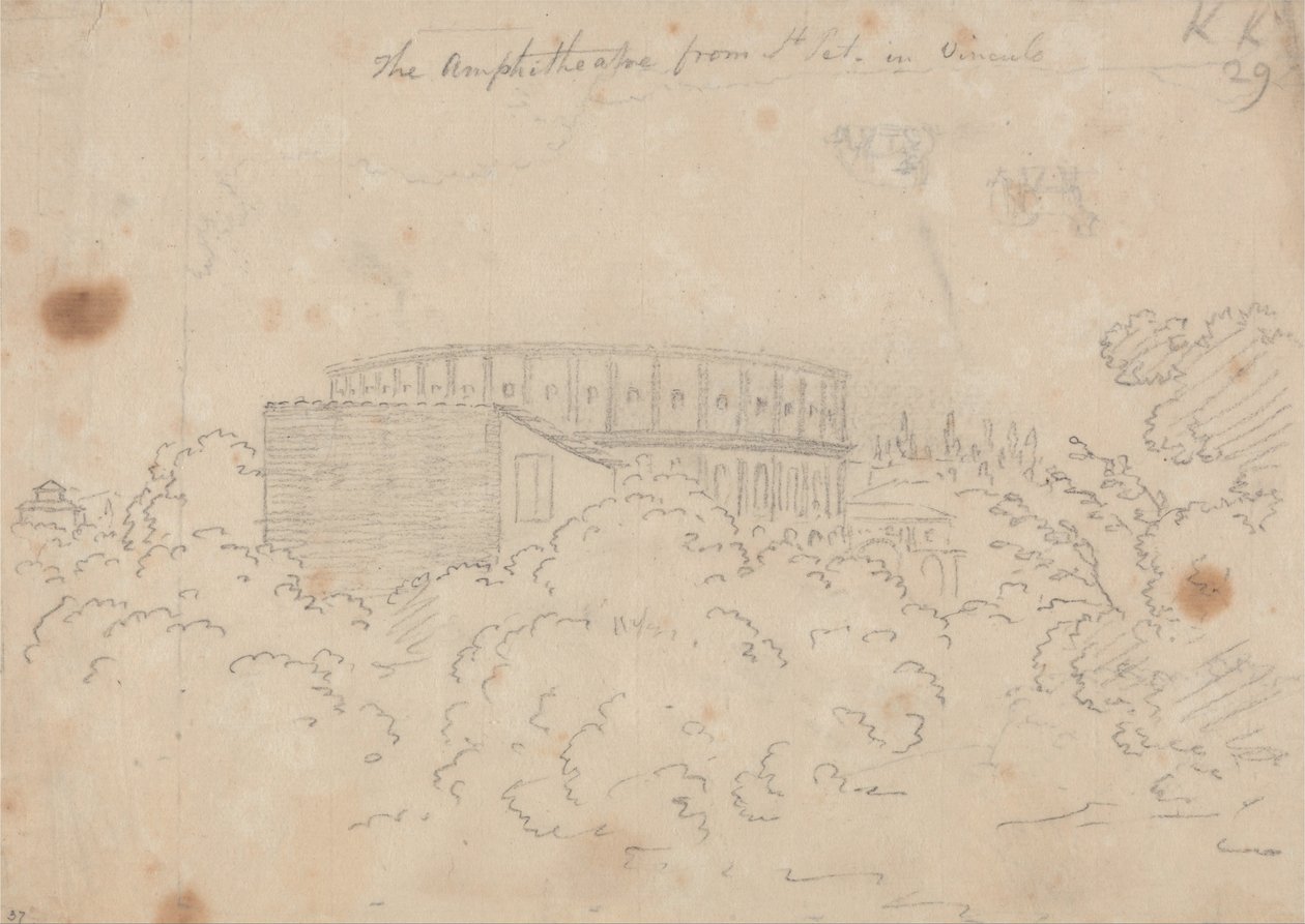 El Anfiteatro visto desde S. Pietro in Vinculo de John Robert Cozens
