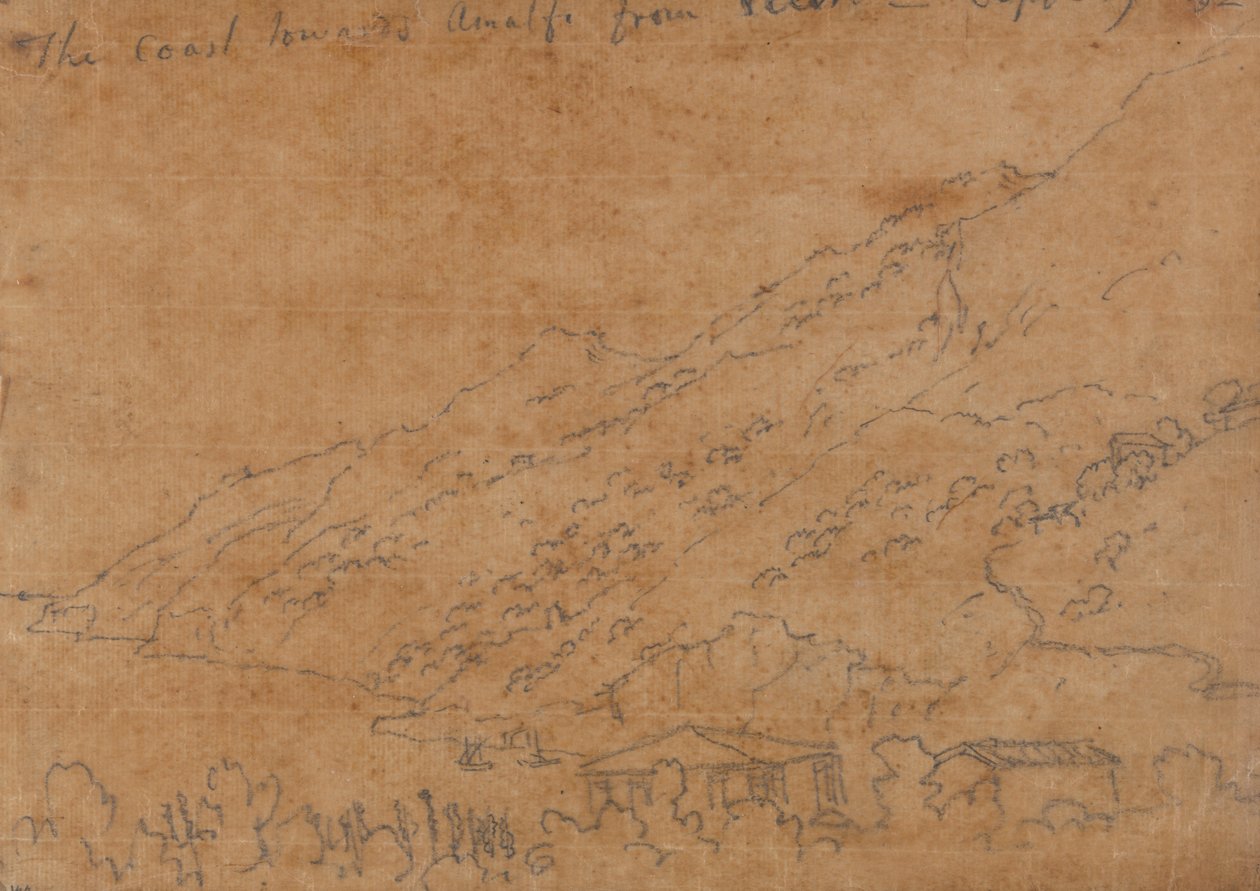 La costa hacia Amalfi desde Vietri, 19 de septiembre de John Robert Cozens