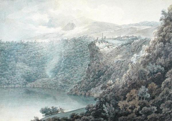 El Lago y la Ciudad de Nemi de John Robert Cozens