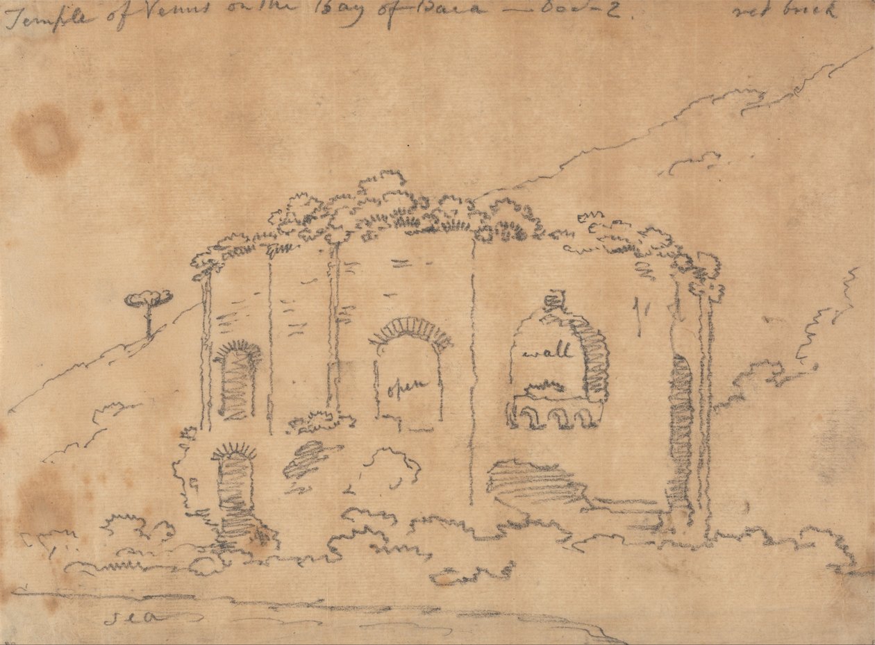 Templo de Venus en la bahía de Baia, 2 de diciembre de John Robert Cozens